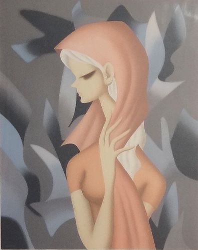 赤いスカーフの女 | 東郷青児 買取・作品 | 洋画、絵画高額査定は