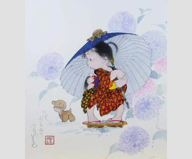 中島潔 通り雨 - 美術品